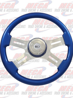 STEERING WHEEL 16'' ECO BLUE W/ MATCHING HUB