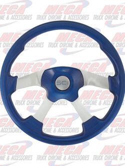 STEERING WHEEL 18'' WILWOOD BLUE 4 SPOKE