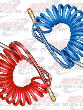 COILED AIR HOSE SET (RED/BLUE) 15'