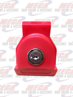 GLAD HAND LOCK RED PLASTIC WITH KEY