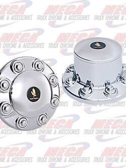 WHEEL AXLE COVER SIMULATOR SET 19.5" 8LUG SET OF 4 (2FRONTS, 2REARS) 22MM STUD, 33MM NUT - MOST POPULAR SIZE, FITS MOST FL, FORD, HINO 1995+