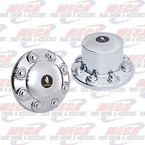 WHEEL AXLE COVER SIMULATOR SET 19.5" 8LUG SET OF 4 (2FRONTS, 2REARS) 22MM STUD, 33MM NUT - MOST POPULAR SIZE, FITS MOST FL, FORD, HINO 1995+