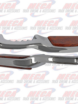 PB DOOR HANDLE CHROME W/ FINGER GRIPS ROSEWOOD TOP