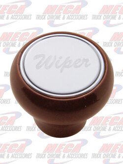 WIPER SMALL WOOD DASH KNOB W/ S/S PLAQUE