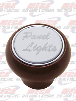 PANEL LIGHT SMALL WOOD DASH KNOB W/ S/S PLAQUE