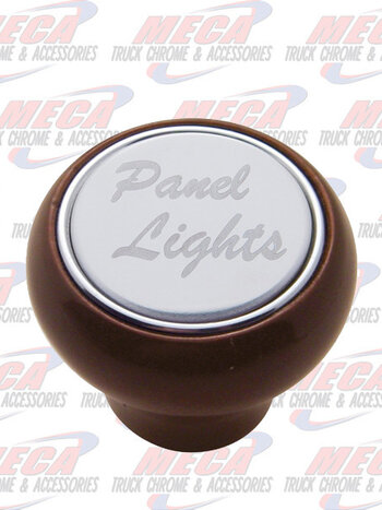 PANEL LIGHT SMALL WOOD DASH KNOB W/ S/S PLAQUE