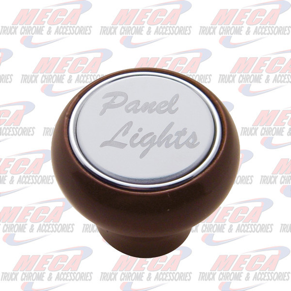 PANEL LIGHT SMALL WOOD DASH KNOB W/ S/S PLAQUE