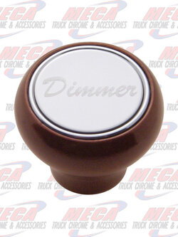DIMMER SMALL WOOD DASH KNOB W/ S/S PLAQUE