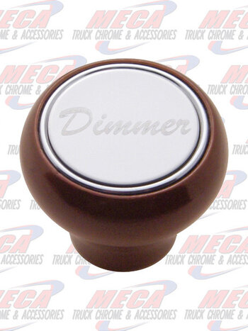 DIMMER SMALL WOOD DASH KNOB W/ S/S PLAQUE