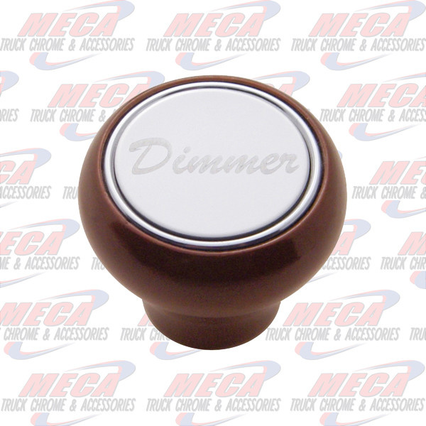 DIMMER SMALL WOOD DASH KNOB W/ S/S PLAQUE