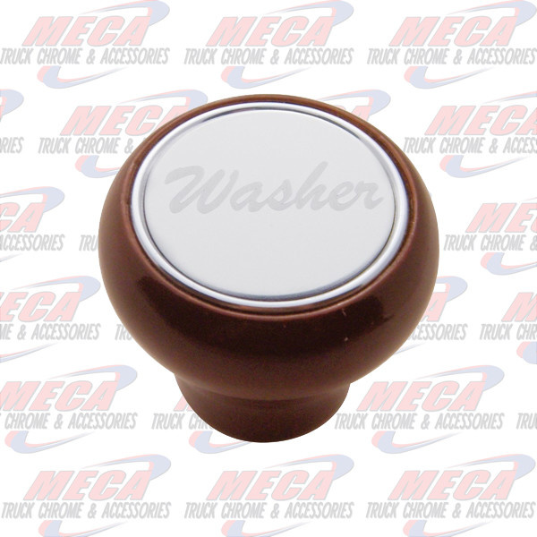 WASHER SMALL WOOD DASH KNOB W/ S/S PLAQUE