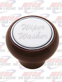WIPER/WASHER SMALL WOOD DASH KNOB W/ S/S PLAQUE