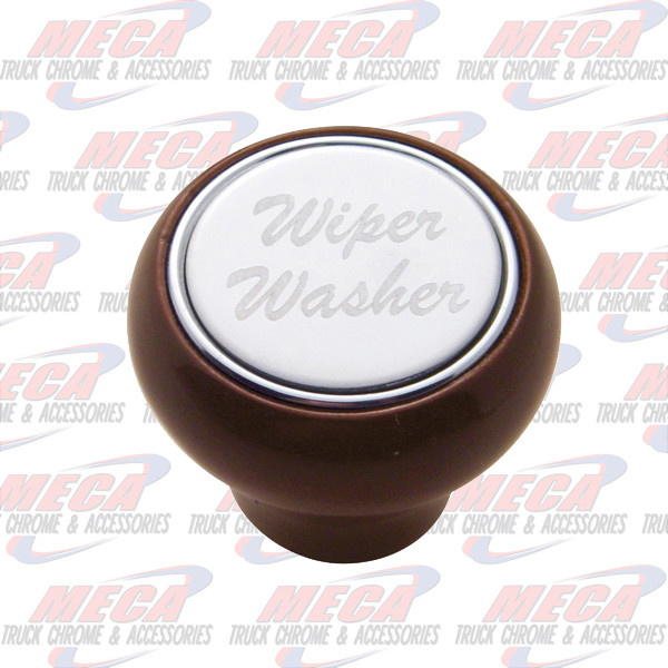 WIPER/WASHER SMALL WOOD DASH KNOB W/ S/S PLAQUE