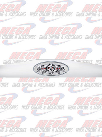 BOTTOM WEIGHT CHROME 4"X24" W/ OVAL EMBLEM SKULL