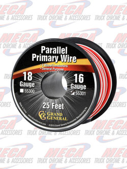 16GA PARALLEL PRIMARY WIRE, 2 WIRES, 25FT/ROLL