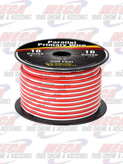 SPOOL OF 2 WIRES 16 GA 500FT RED/WHITE/BLACK