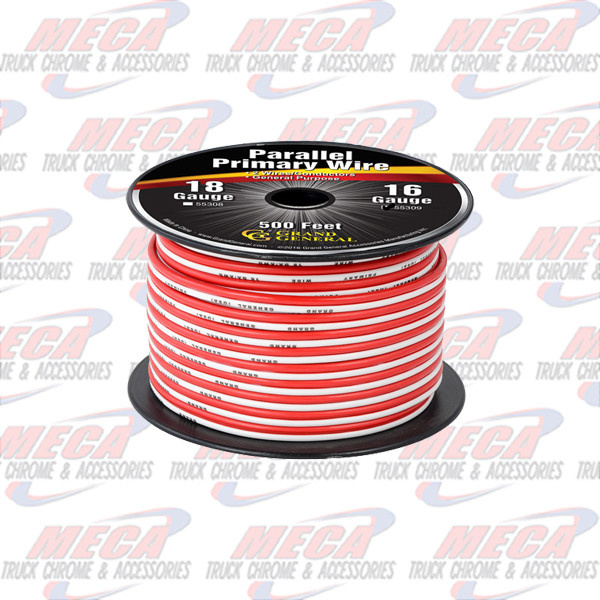 SPOOL OF 2 WIRES 16 GA 500FT RED/WHITE/BLACK