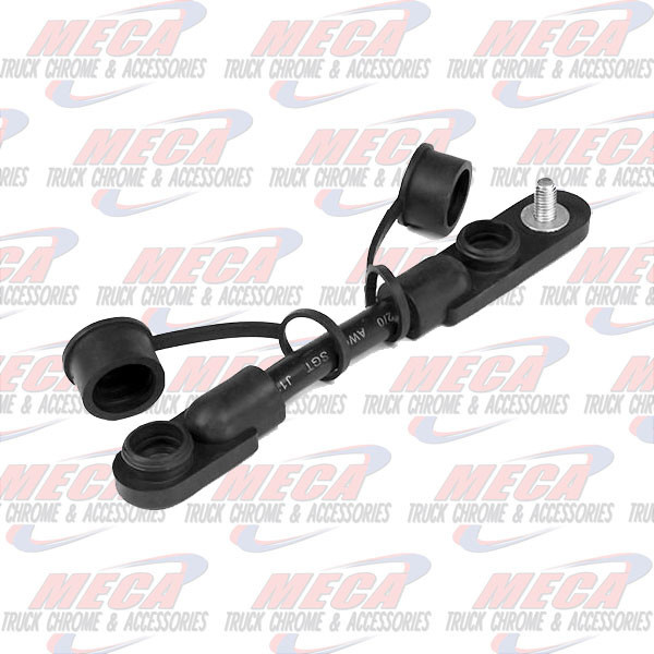 Battery Cables - Molded With Caps, 2/0 GA, 7", Bla