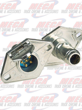 TRAILER SOCKET, 6 POLE, ENCLOSED TERM, DIE CAST