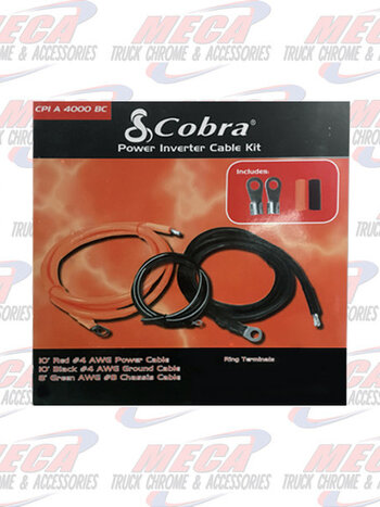 POWER INVERTER CABLES 10' #4 RED, #4 BLACK, #8 GRN