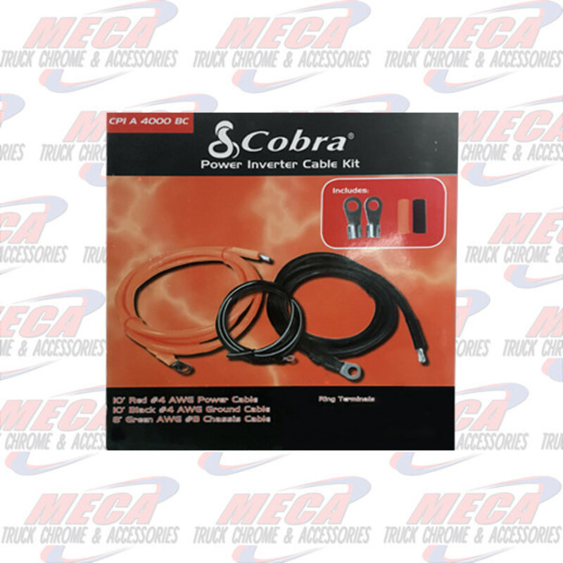 POWER INVERTER CABLES 10' #4 RED, #4 BLACK, #8 GRN