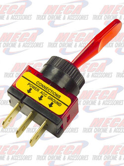 TOGGLE, ON/OFF, GLOW, 20 AMP, RED
