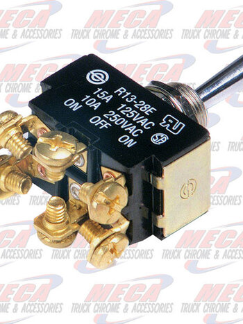 TOGGLE SWITCH, 15 AMP, 6 SCREW, ON/OFF/ON