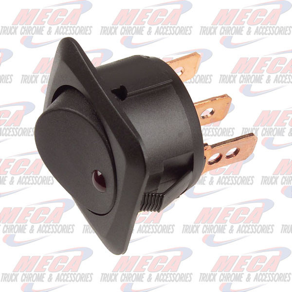 ROCKER SWITCH, LED, 25 AMP, 3 BLADE, 7/8" DIA.,