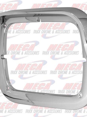 CHROME HEADLIGHT BEZEL 1 LIGHT RECT W/ VISOR