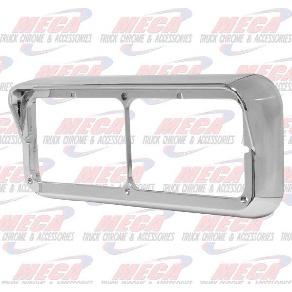 CHROME HDLT BEZEL 2 LIGHT RECT W/ VISOR