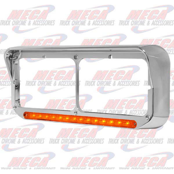 CHROME HDLT BEZEL W/ LED AMBER & VISOR