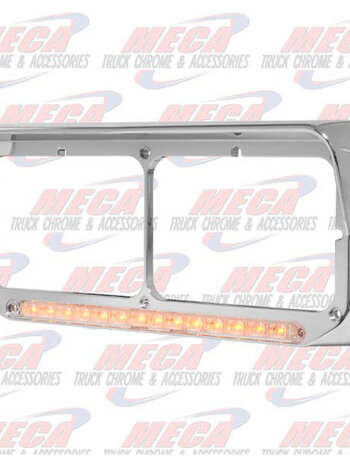 CHROME HDLT BEZEL W/ LED CLR AMBER & VISOR