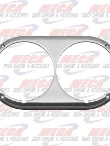 HEADLAMP BEZEL PB DUAL RND OLD STYLE POLISHED ALUM