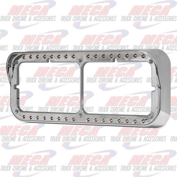 CHROME HDLT BEZEL W/ CHROME LED'S AMBER & VISOR