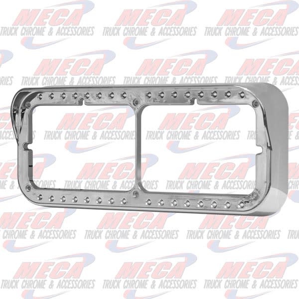 CHROME HDLT BEZEL W/ CHROME LED'S WHITE & VISOR