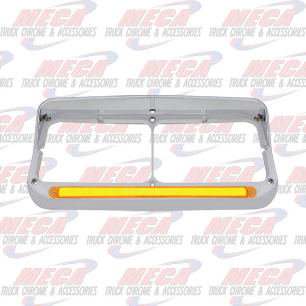 HEADLAMP BEZEL DUAL RECT AMBER HALO W/ VISOR