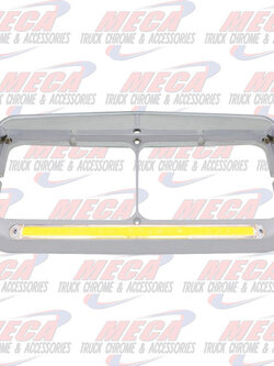 UNITED PACIFIC HEADLAMP BEZEL DUAL RECT CLEAR AMBER HALO W/ VISOR