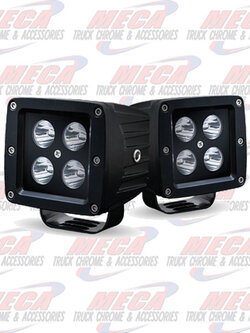FOG LIGHTS SQUARED BLACK W/ 4 LEDS
