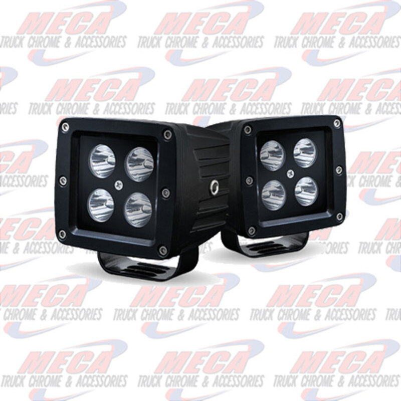 FOG LIGHTS SQUARED BLACK W/ 4 LEDS