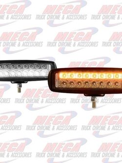 FOG LIGHT SKINNY RECT W/ WHITE AND AMBER LEDS