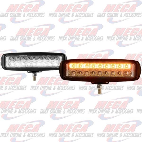 FOG LIGHT SKINNY RECT W/ WHITE AND AMBER LEDS