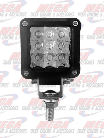 FOG LIGHT SQUARED MINI W/ 9 SUPER DIODE 1500 LUMENS