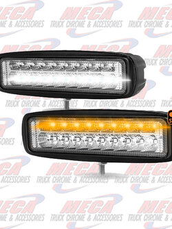 UNIVERSAL 6"  LED WORK LAMP WITH AMBER STROBE