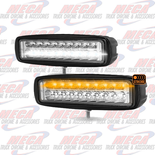 UNIVERSAL 6"  LED WORK LAMP WITH AMBER STROBE