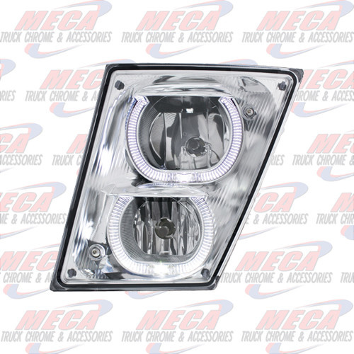 VOLVO VN/VNL SLANTED FOG LIGHT DRIVER SIDE 04-10 W/ ROUND HALO