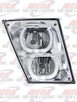 VOLVO VN/VNL SLANTED FOG LIGHT PASSENGER SIDE 04-10 W/ ROUND HALO