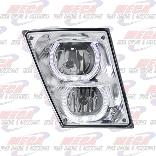 VOLVO VN/VNL SLANTED FOG LIGHT PASSENGER SIDE 04-10 W/ ROUND HALO