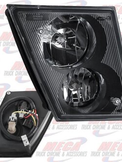 VOLVO VN/VNL SLANTED MODERN STYLE FOG LT RIGHT 04-10 BLACK