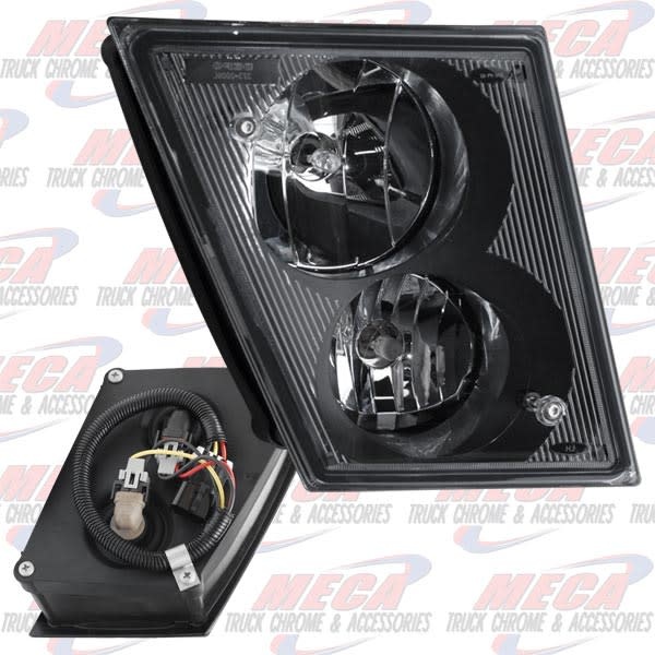 VOLVO VN/VNL SLANTED MODERN STYLE FOG LT RIGHT 04-10 BLACK