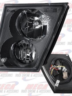 VOLVO VN/VNL SLANTED MODERN STYLE FOG LT LEFT 04-10 BLACK